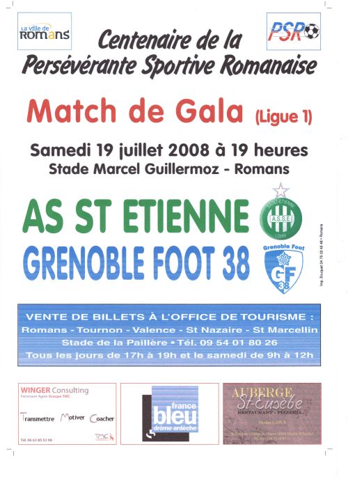 Romans : ASSE/Grenoble match de prÃ©paration