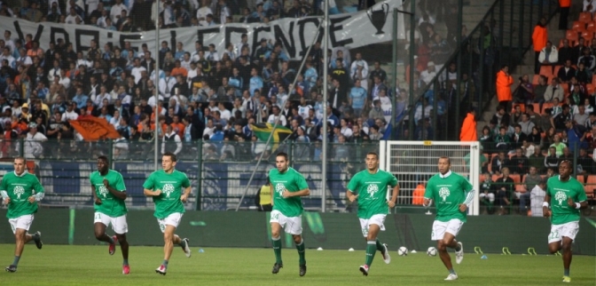 Joueurs ASSE avec le maillot du comitÃ© de promition EURO 2016